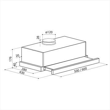 LEX HUBBLE 2M 600 INOX ВЫТЯЖКА